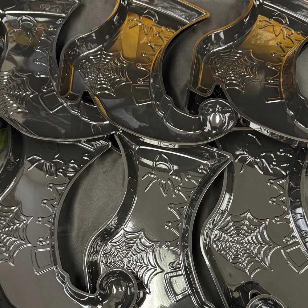 Witch boots black Spider Web spider Shaped Trays party tray Halloween tray 8 pcs